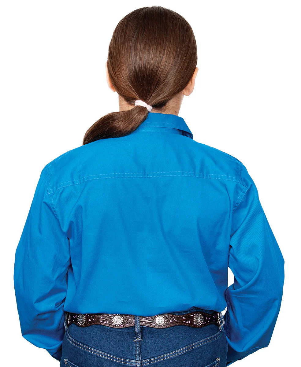 Just Country Girls Kenzie Half Button Work Shirt (60606) Blue Jewel - Image 2