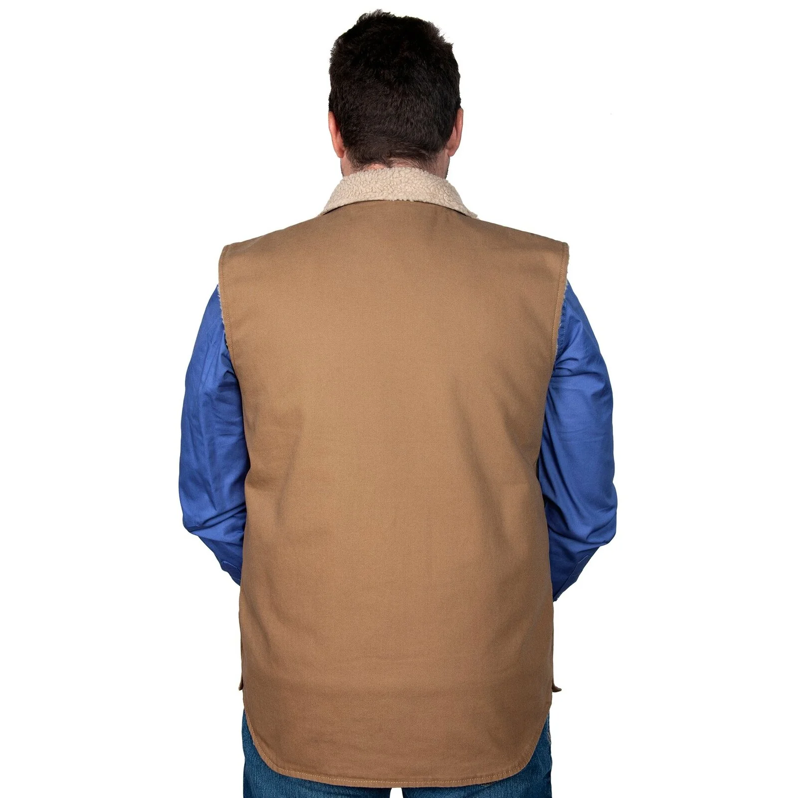 Just Country Unisex Diamantina Sherpa Vest (MWOV2100) Khaki - Image 6