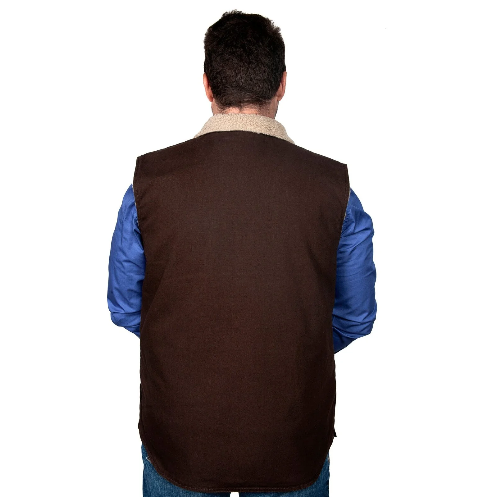 Just Country Unisex Diamantina Sherpa Vest (MWOV2101) Chocolate - Image 4
