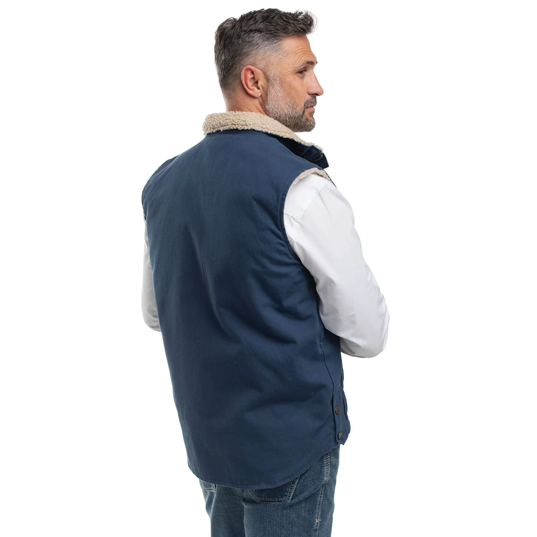Just Country Unisex Diamantina Sherpa Vest (MWOV2302) Navy - Image 5