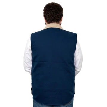 Just Country Unisex Diamantina Sherpa Vest (MWOV2302) Navy - Image 6