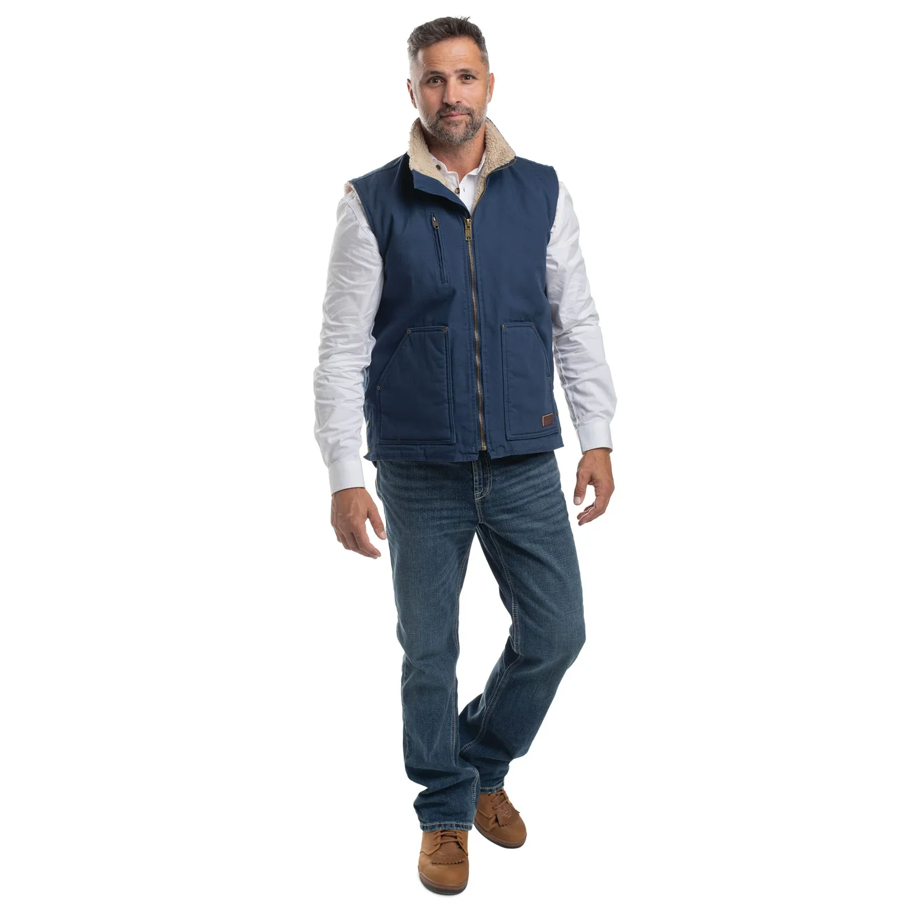 Just Country Unisex Diamantina Sherpa Vest (MWOV2302) Navy - Image 7
