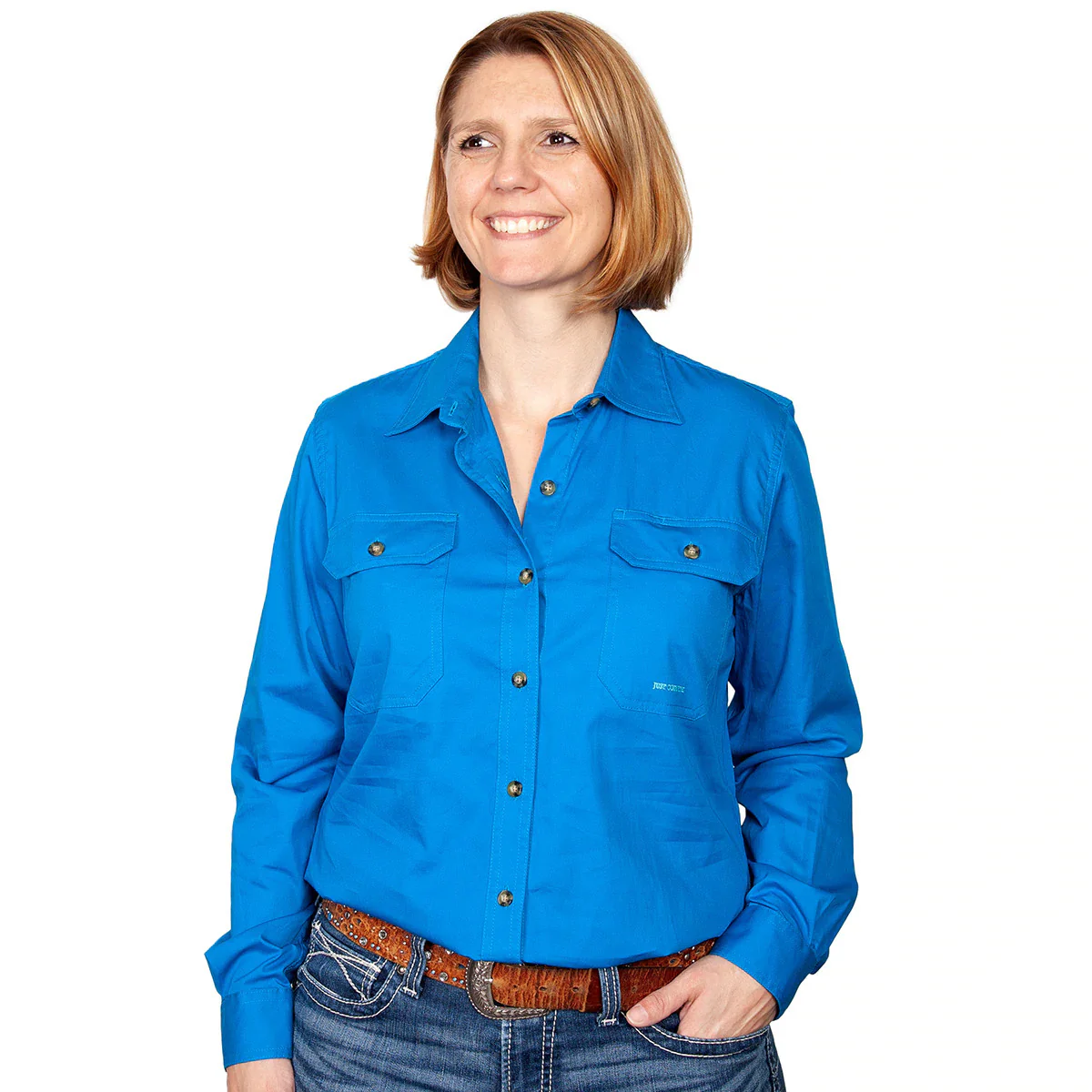 Just Country Womens Brooke Work Shirt (50502) Blue Jewel