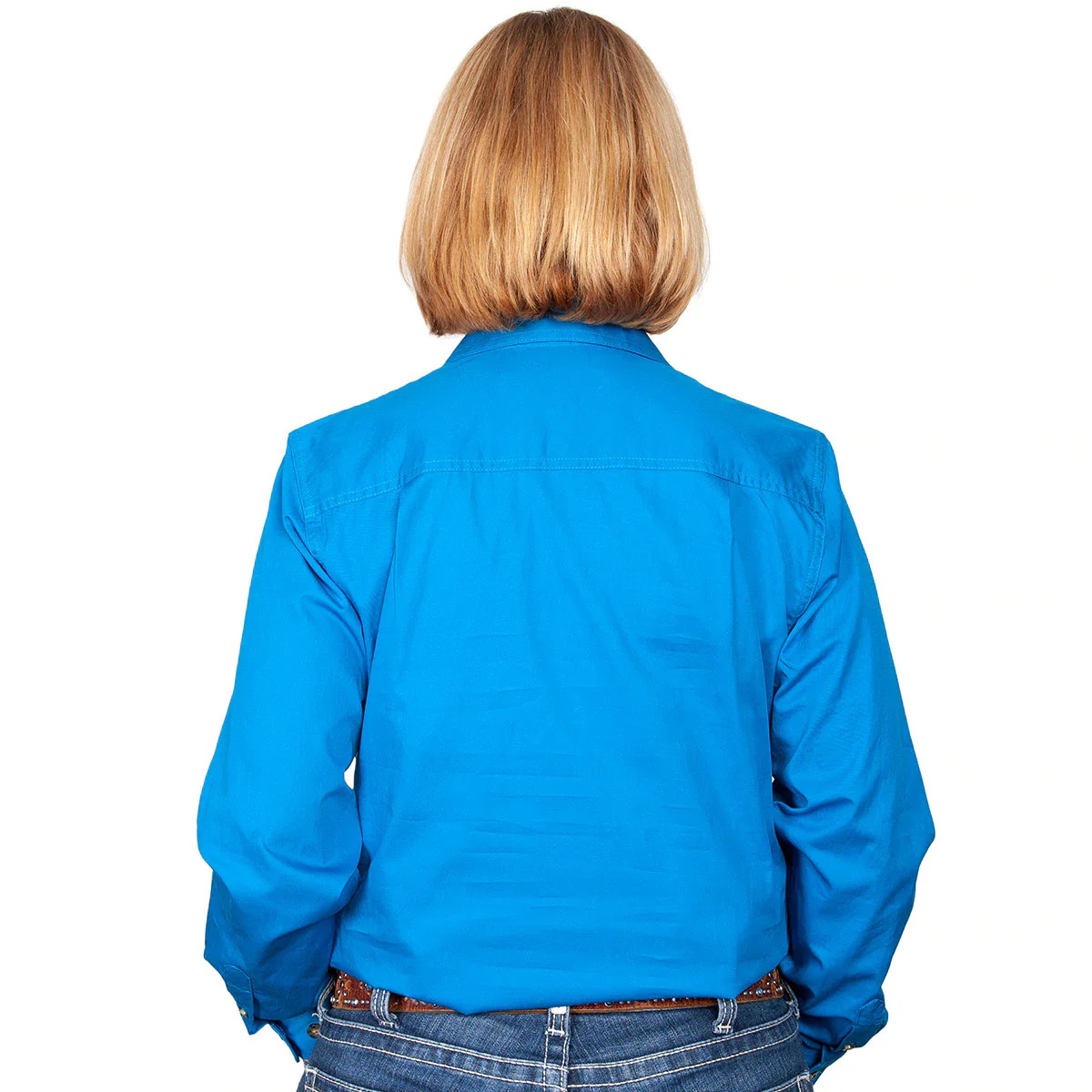 Just Country Womens Brooke Work Shirt (50502) Blue Jewel - Image 2