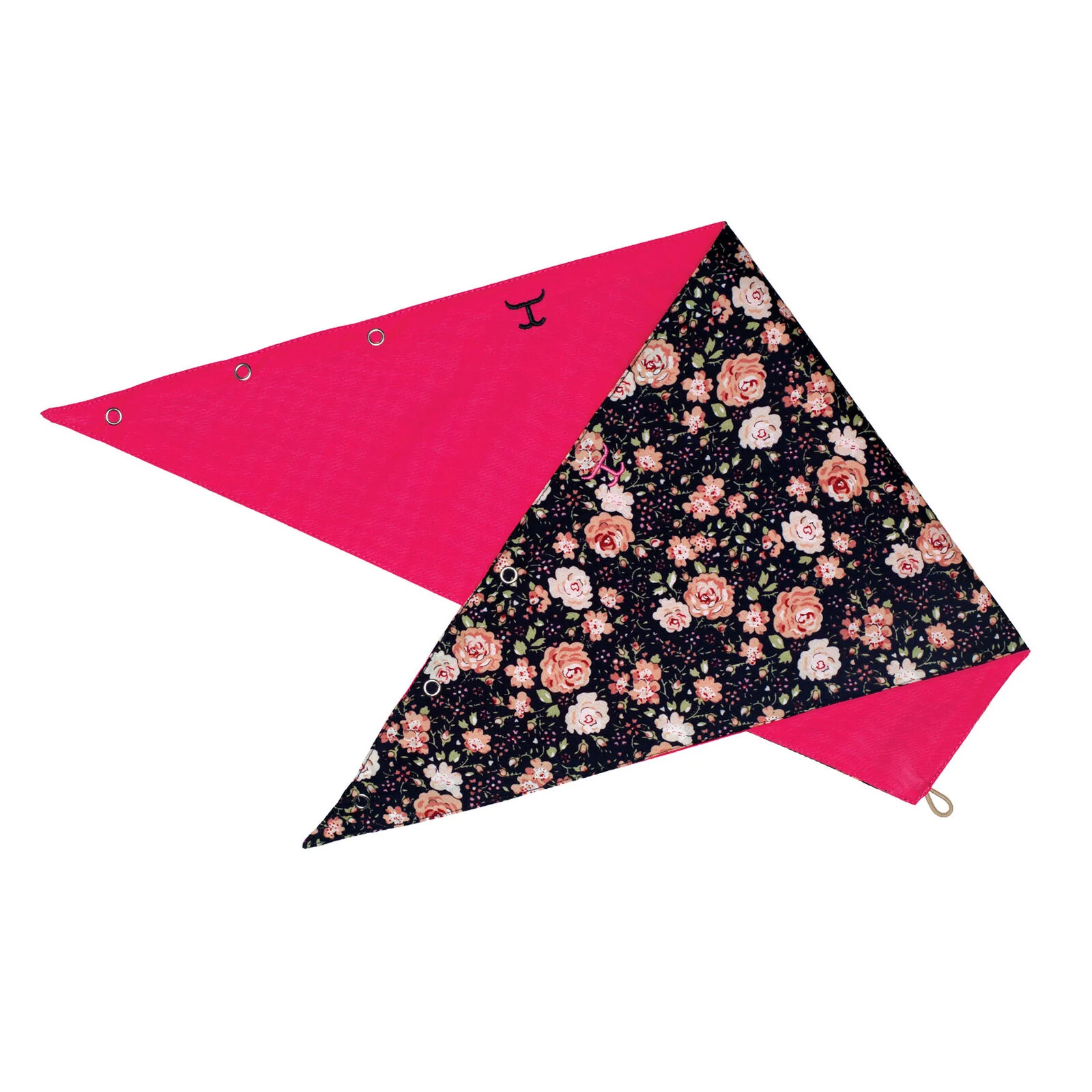 Just Country Womens Carlee Double Sided Scarf (SCF2567) Navy Peonies/Hot Pink - Image 3