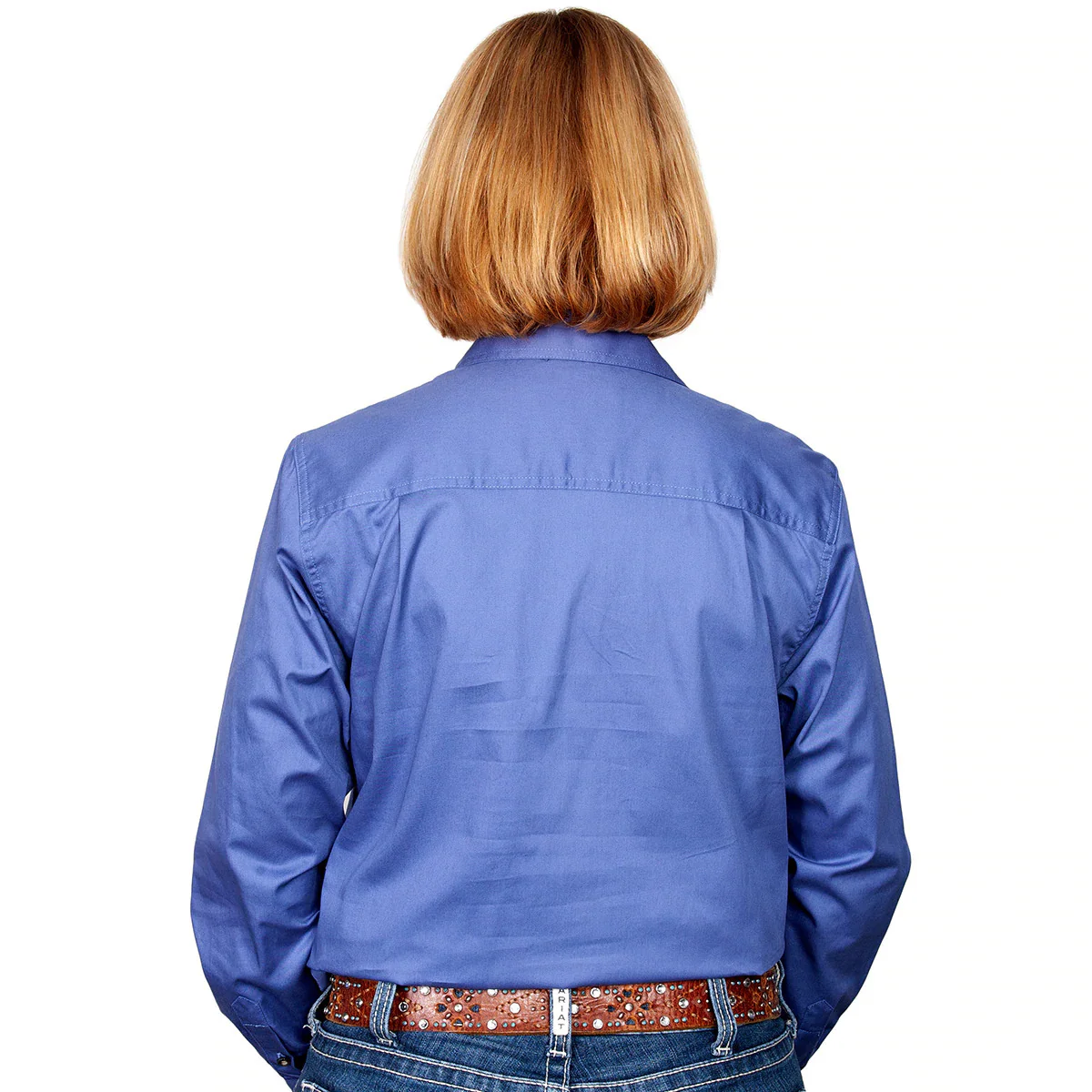 Just Country Womens Jahna Half Button Work Shirt (50505) Blue - Image 2