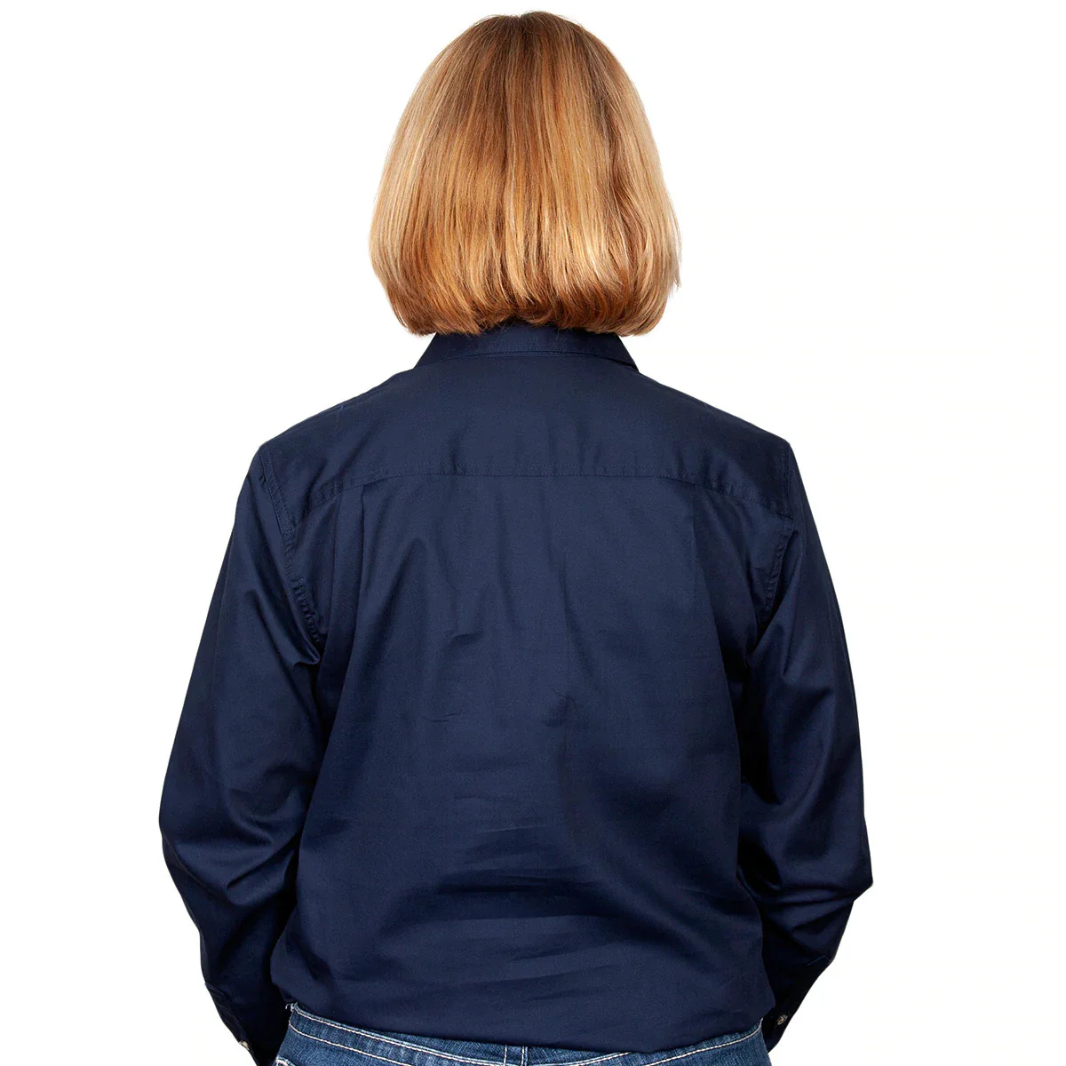 Just Country Womens Jahna Half Button Work Shirt (50505) Navy - Image 2