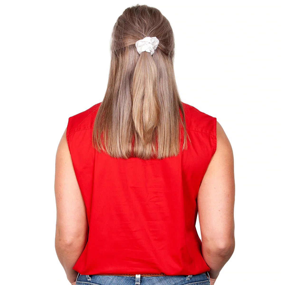 Just Country Womens Kerry Sleeveless Half Button Work Shirt (50503) Chilli - Image 2