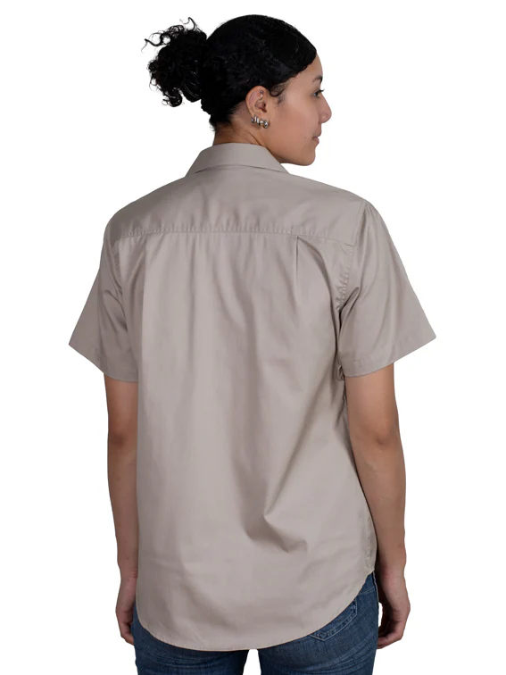 Just Country Womens Maggie S/S Full Button Work Shirt (50504STN) Stone - Image 2