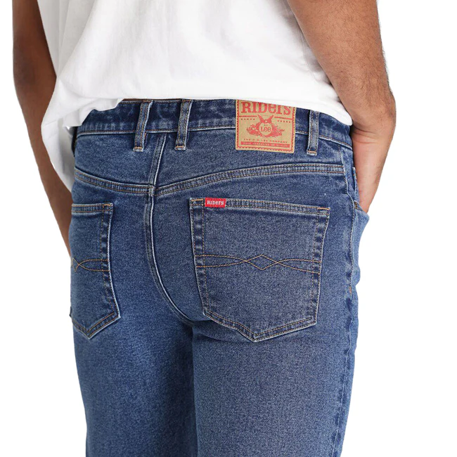 Lee Riders Mens Straight Stretch Jeans (R058023) Stonewash [SD] - Image 5