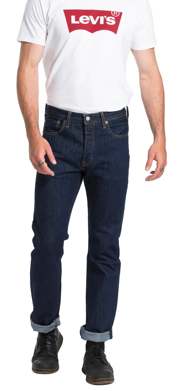 Levi's Mens 501 Original Straight Fit Jeans (00501-0115) Rinse