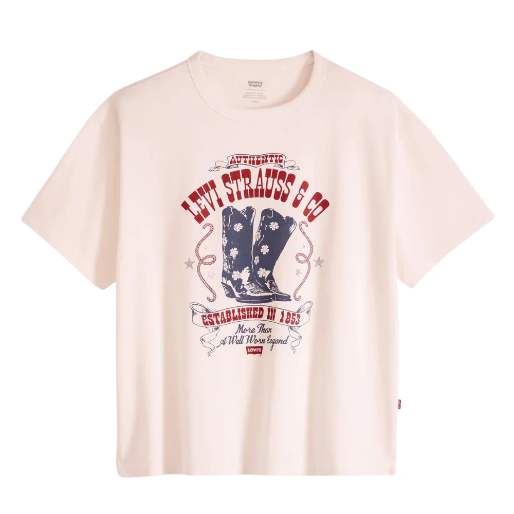 Levi's Womens Graphic S/S Tee (005OY-0027) Poster Daisy Boots Crystal Pink - Image 3
