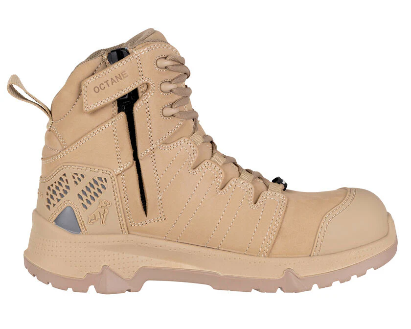 Mack Mens Octane 2.0 Zip Safety Boots (MKOCTAN2ZSNF) Sand - Image 3