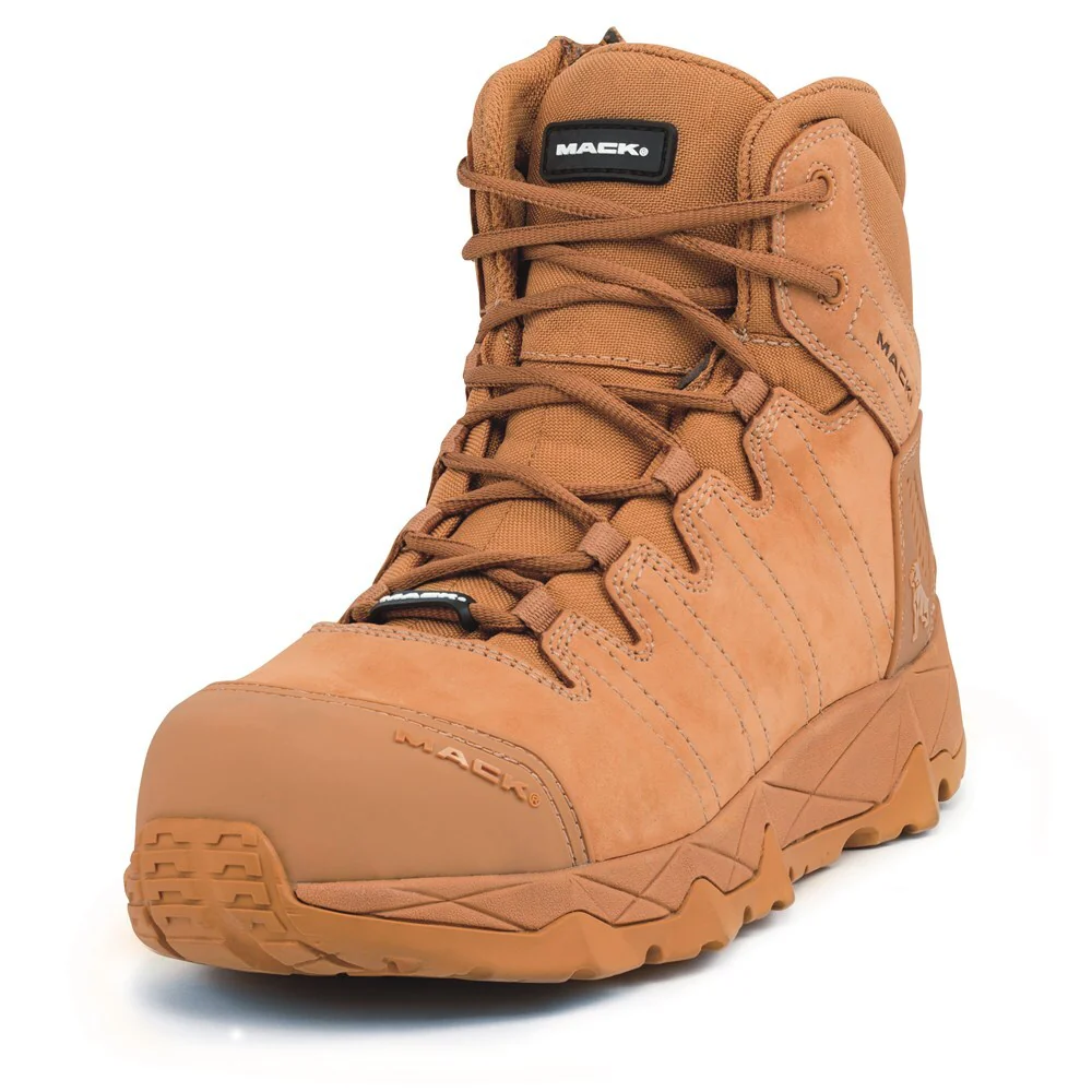 Mack Mens Octane Lace Up Zip Safety Boots (MKOCTANEZ) Honey - Image 2