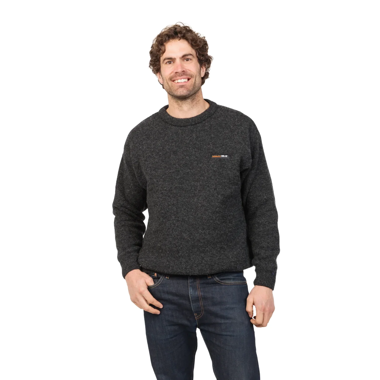 MKM Mens Tasman Crew Sweater (MS1805) Coal - Image 2