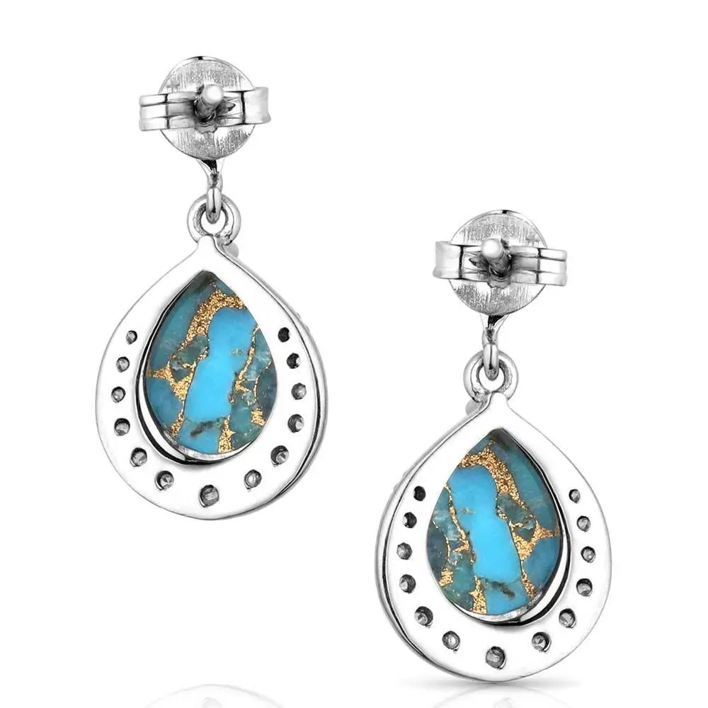 Montana Silversmiths Blue Rivers Turquoise Earrings (ER5958) - Image 2