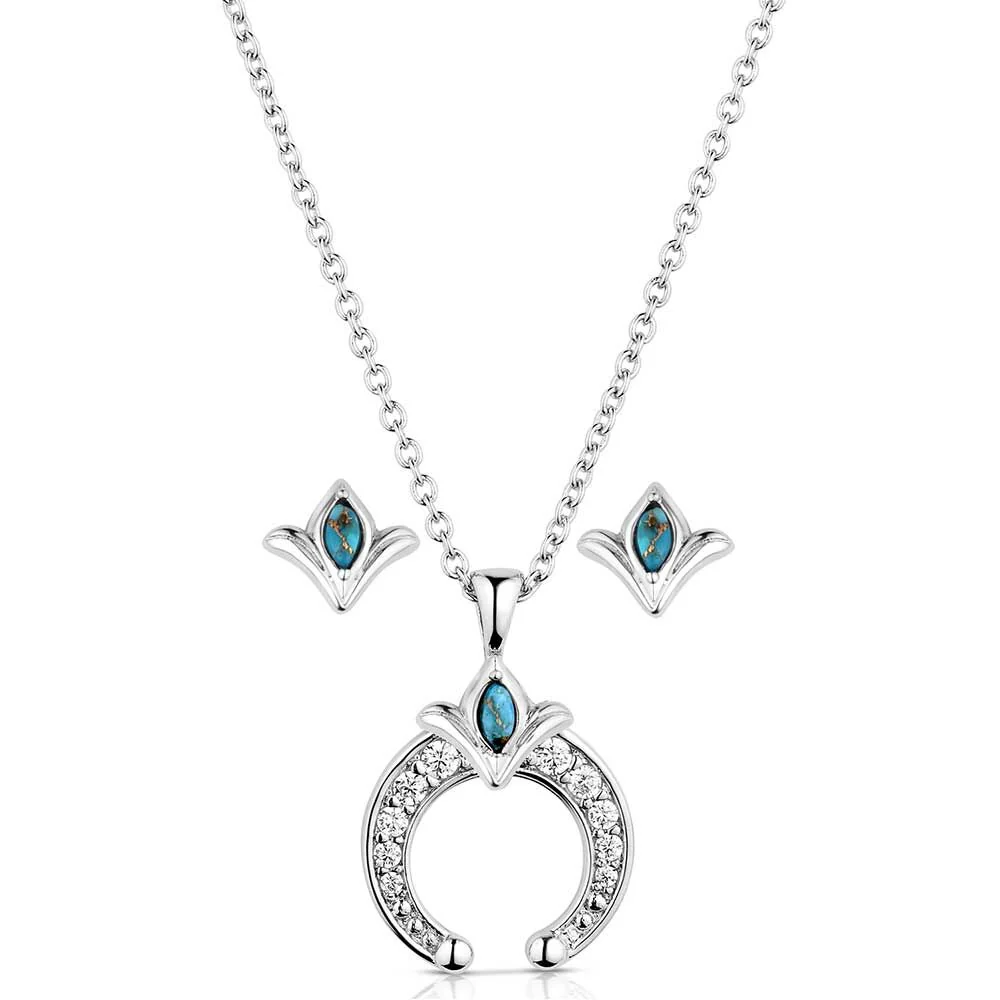 Montana Silversmiths Simple Squash Blossom Crystal Jewellery Set (JS5953)