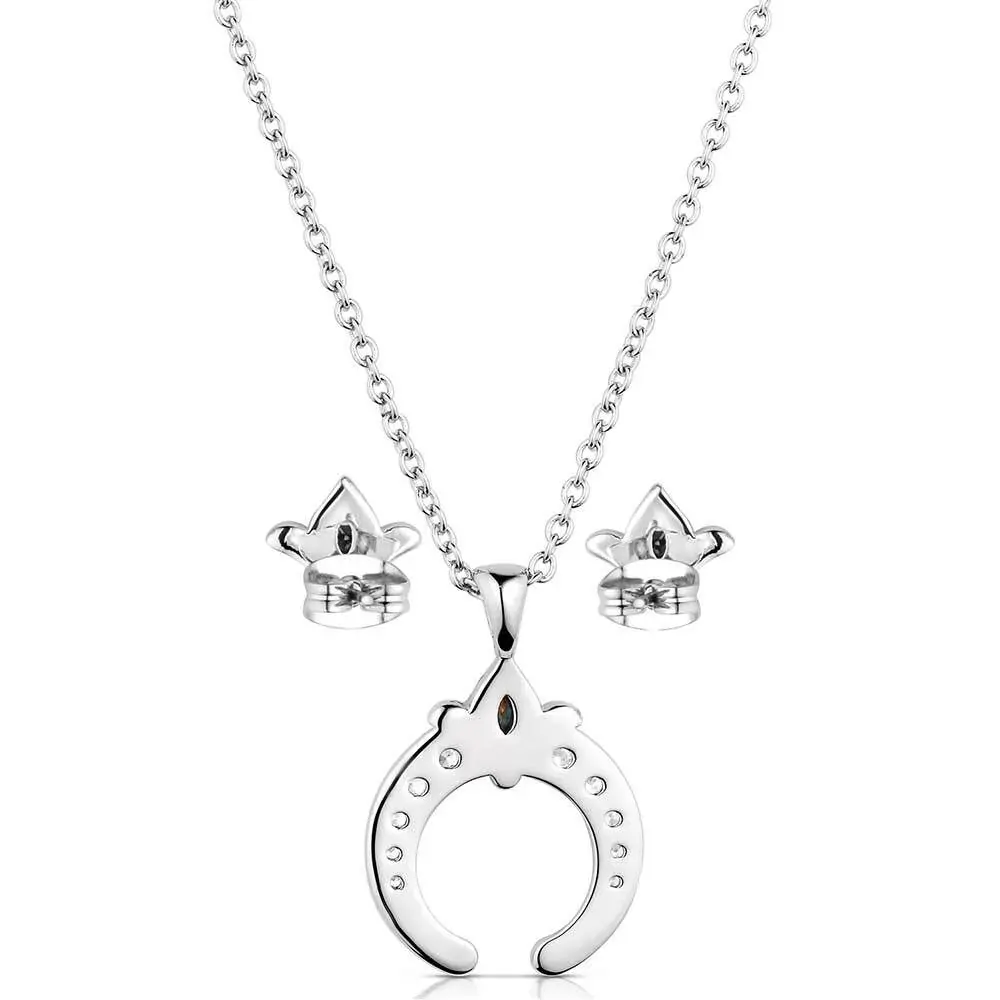 Montana Silversmiths Simple Squash Blossom Crystal Jewellery Set (JS5953) - Image 2