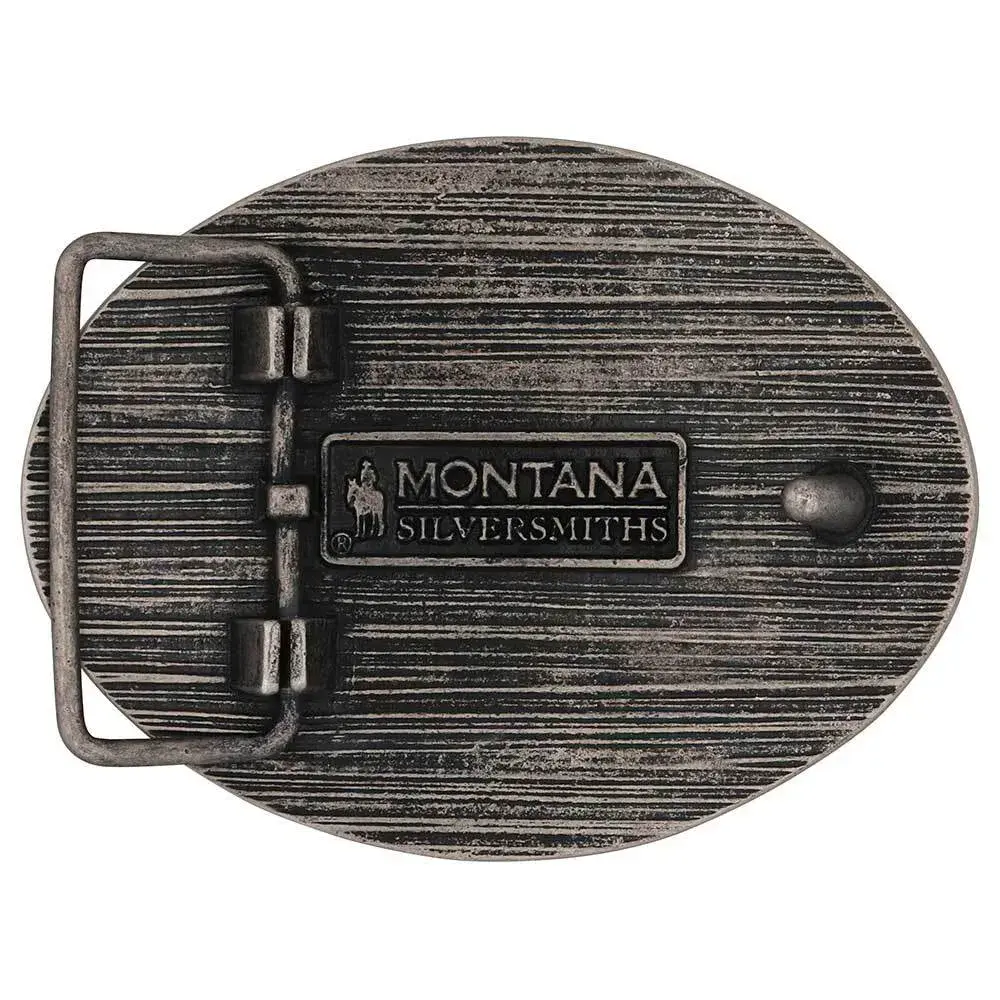 Montana Silversmiths Two-Tone Longhorn Attitude Buckle (A1015P) - Image 2
