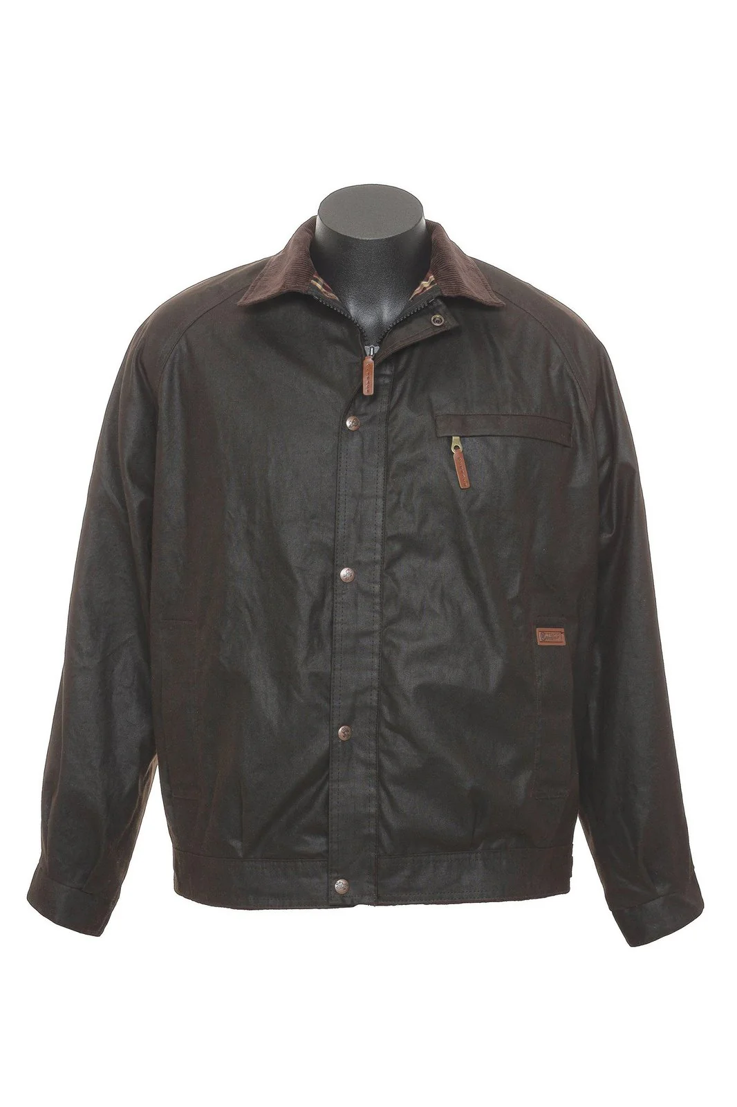Outback Trading Mens Bendigo Oilskin Jacket (6132) Brown - Image 6