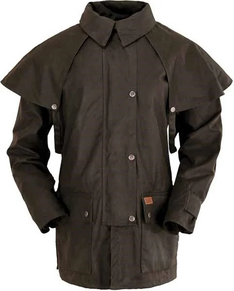 Outback Trading Mens Knee Length Oilskin Jacket (5008) - Image 8