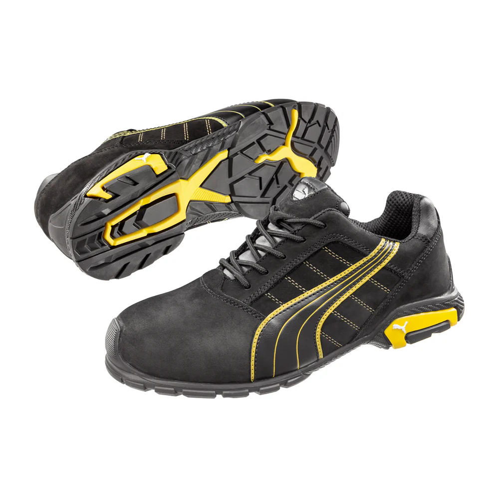 Puma Mens Amsterdam Safety Shoe (642717) Black/Yellow - Image 2