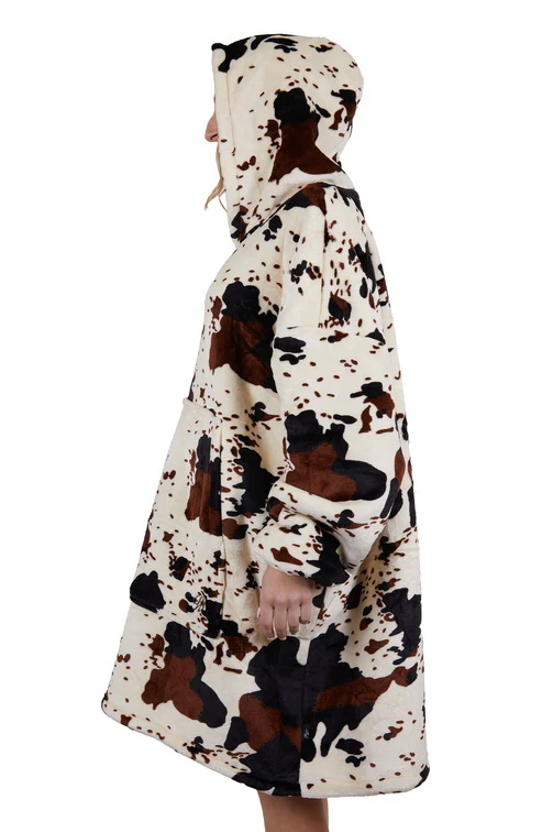 Pure Western Adults Cow Print Snuggle Hoodie (PCP2933SNU) Multi One Size - Image 5