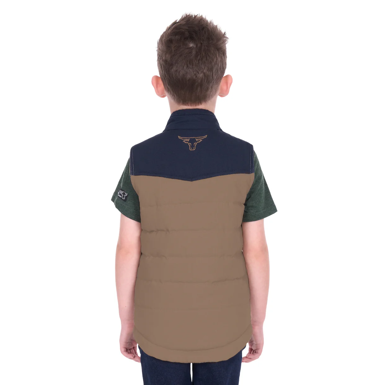 Pure Western Boys Jamie Reversible Vest (P6W3603181) Stone/Navy - Image 7