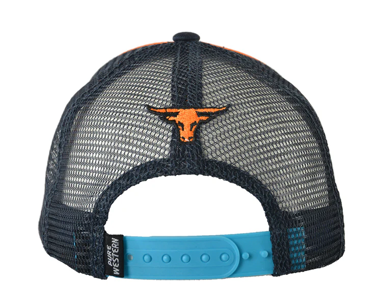 Pure Western Childrens Clarke Trucker Cap (P3W3903CAP) Navy OSFM [SD] - Image 2
