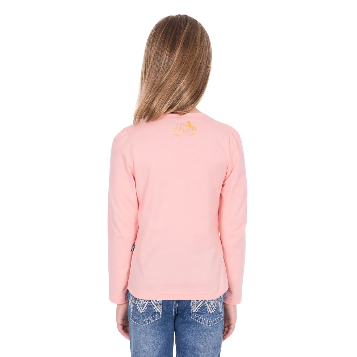 Pure Western Girls Danica L/S Tee (P6W5500179) Peach - Image 2