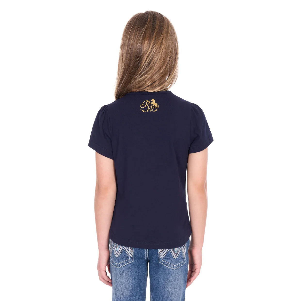 Pure Western Girls Marissa S/S Tee (P6W5500205) Navy - Image 2