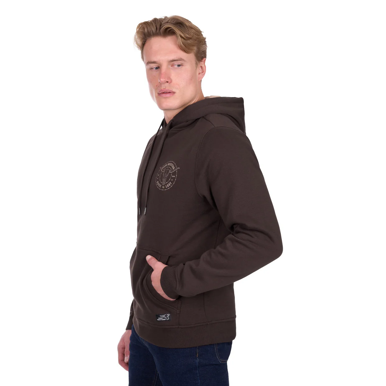 Pure Western Mens Walker Hoodie (P6W1512177) Chocolate - Image 4