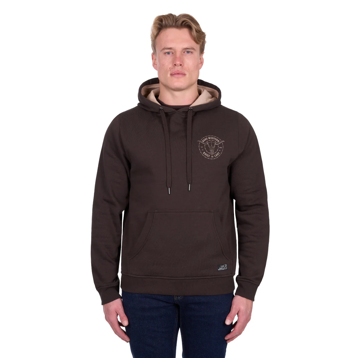 Pure Western Mens Walker Hoodie (P6W1512177) Chocolate - Image 5
