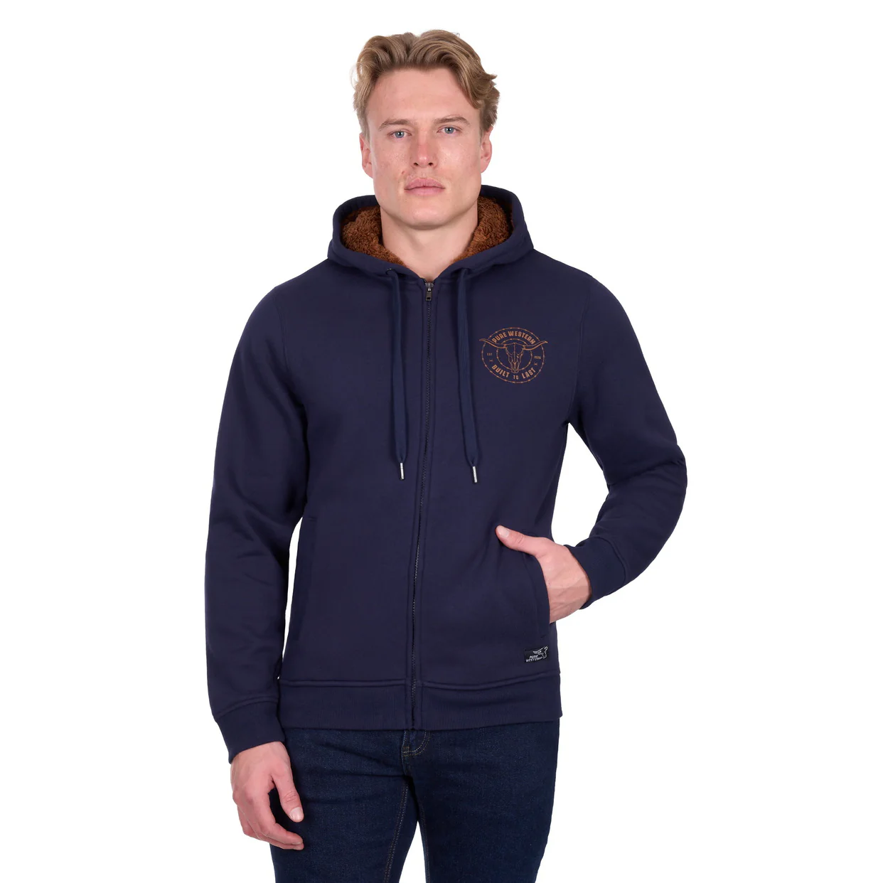 Pure Western Mens Walker Zip Up Hoodie (P6W1512178) Navy