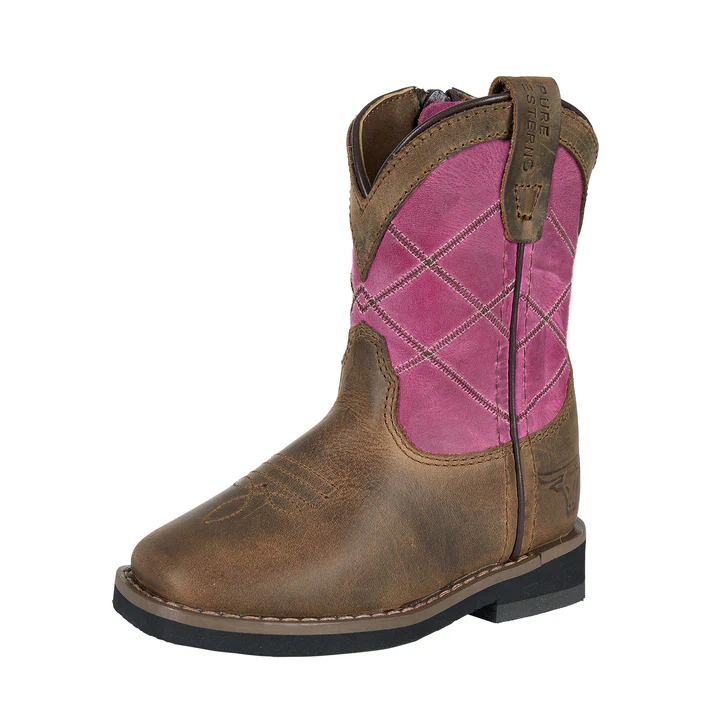Pure Western Toddlers Hattie Western Boots (P6W78125T) Bark/Pink