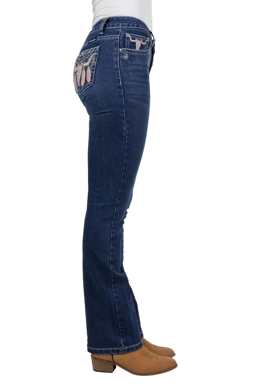 Pure Western Womens Ava Bootcut Jeans - 32 Leg (PCP2208847) Indigo - Image 2