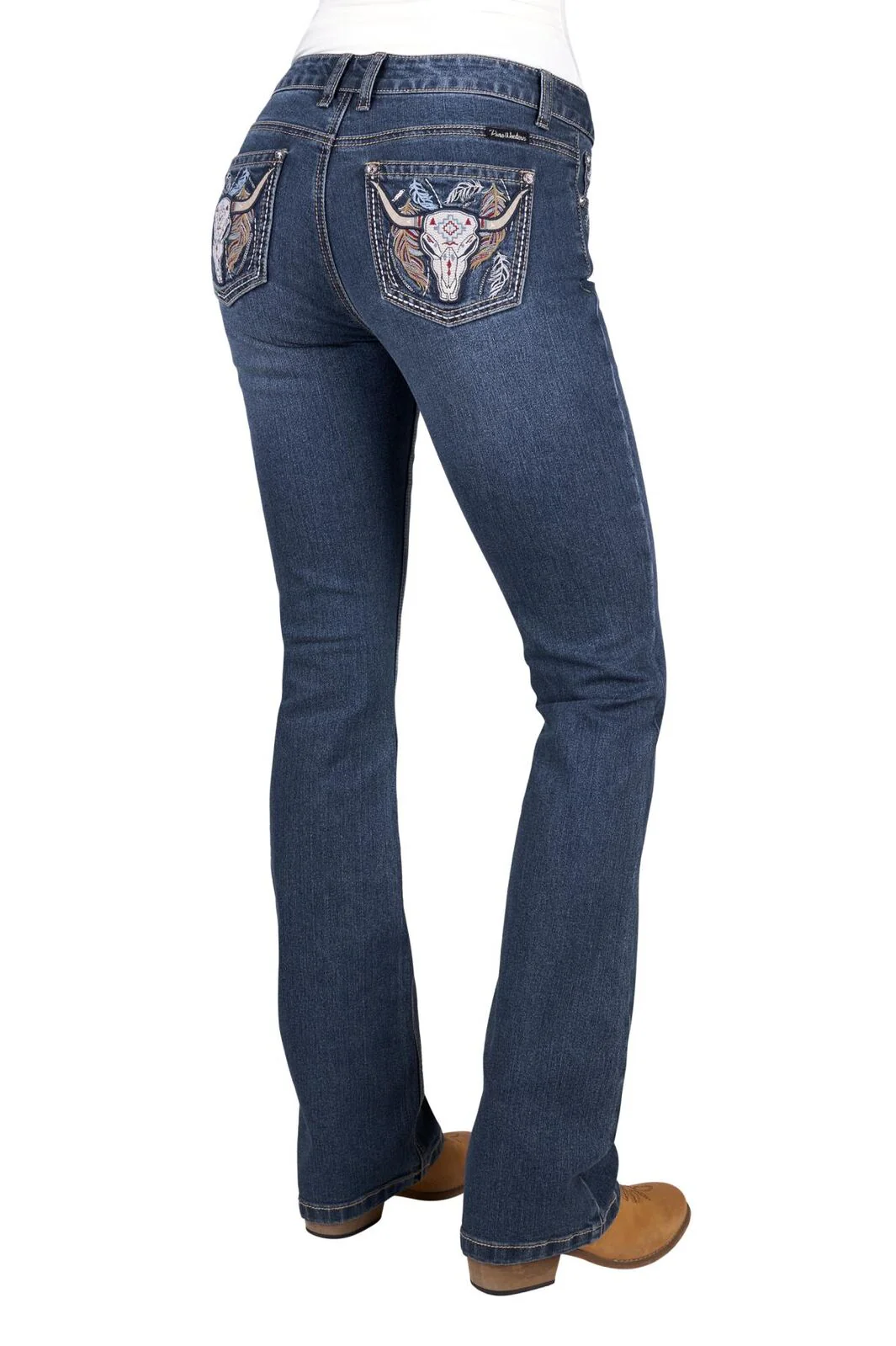 Pure Western Womens Bec Bootcut Jeans - 34 Leg (PCP2208036) Indigo - Image 4