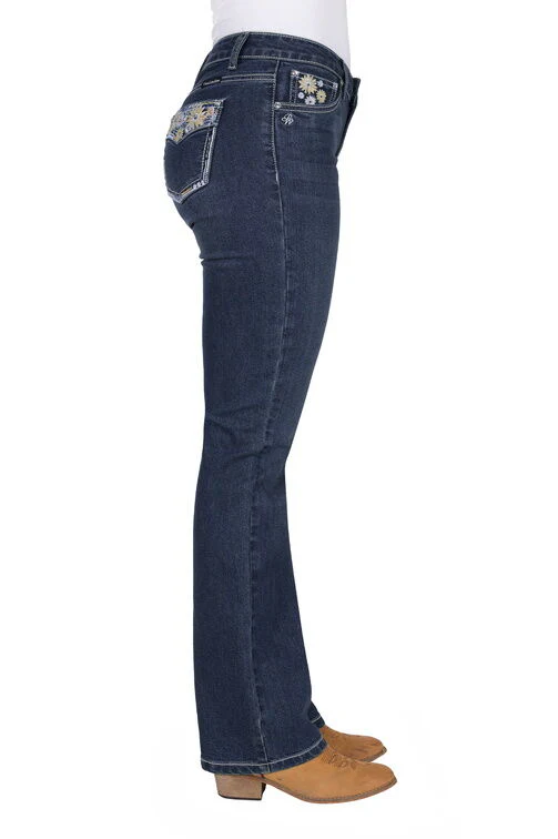 Pure Western Womens Jay Bootcut Jeans - 32 Leg (PCP2208132) Indigo - Image 3