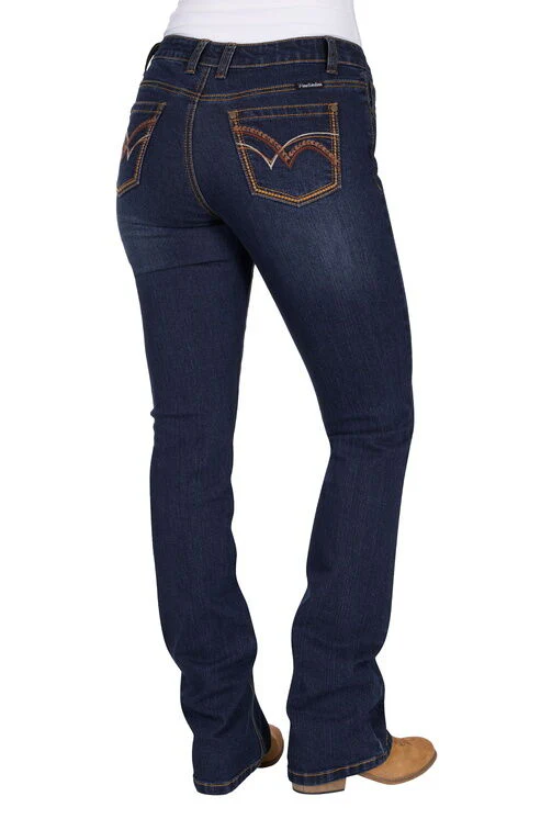 Pure Western Womens Sam Relaxed Rider Jeans - 36 Leg (PCP2210035) Midnight