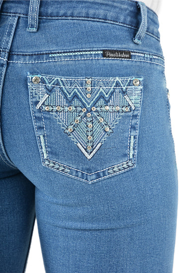 Pure Western Womens Ziggy Bootcut Jeans - 34 Leg (PCP2208724) Retro Blue - Image 5