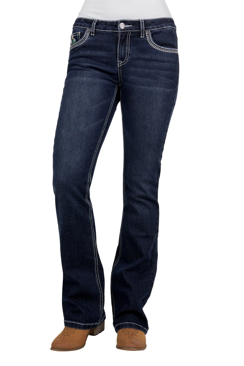 Pure Western Womens Zoe Bootcut Jeans - 34 Leg (PCP2208849) Midnight [AD] - Image 3