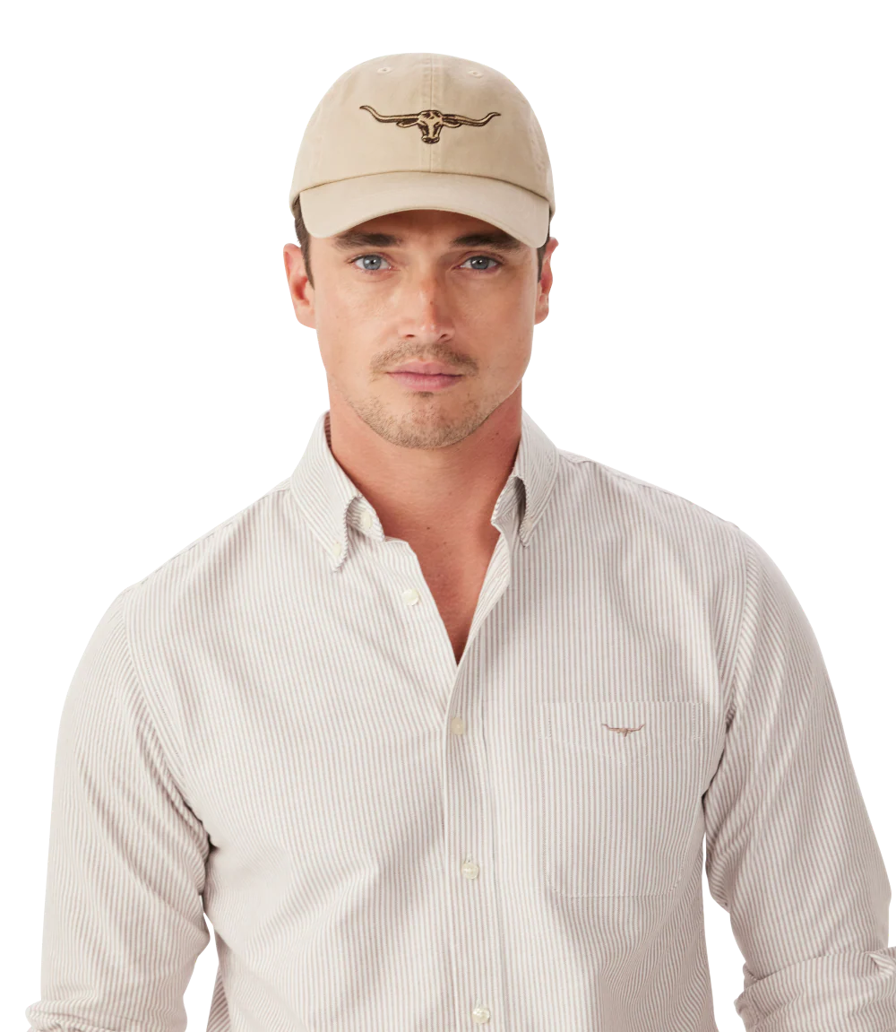 R.M.Williams Longhorn Twill Cap (ACX9OWI20) Ecru - Image 5
