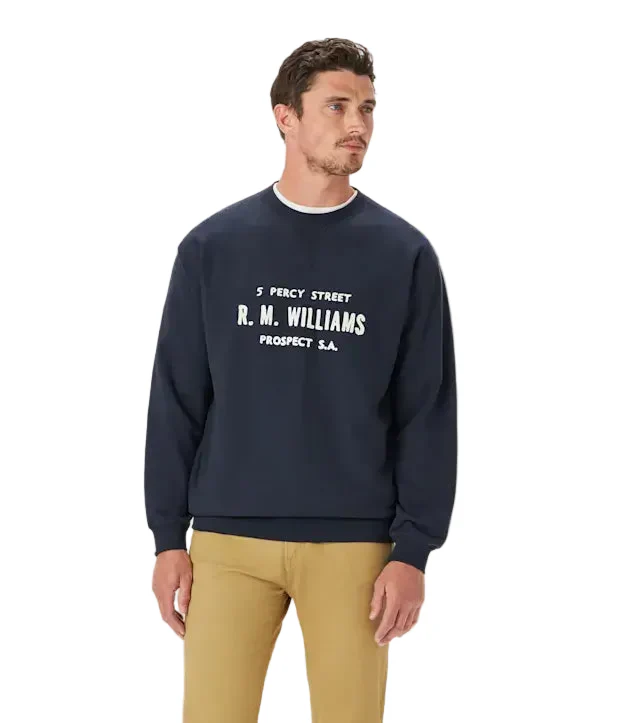 R.M.Williams Mens Bale Loopback Sweatshirt (KC400LJ02) Navy [SD] - Image 2