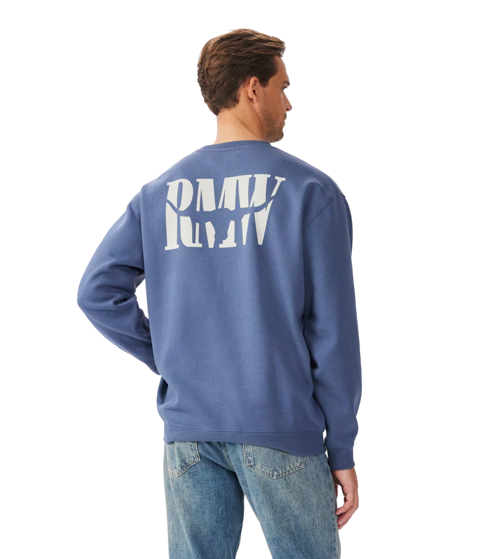 R.M.Williams Mens Branded Crew Jumper (KCU00BB01) Blue - Image 2