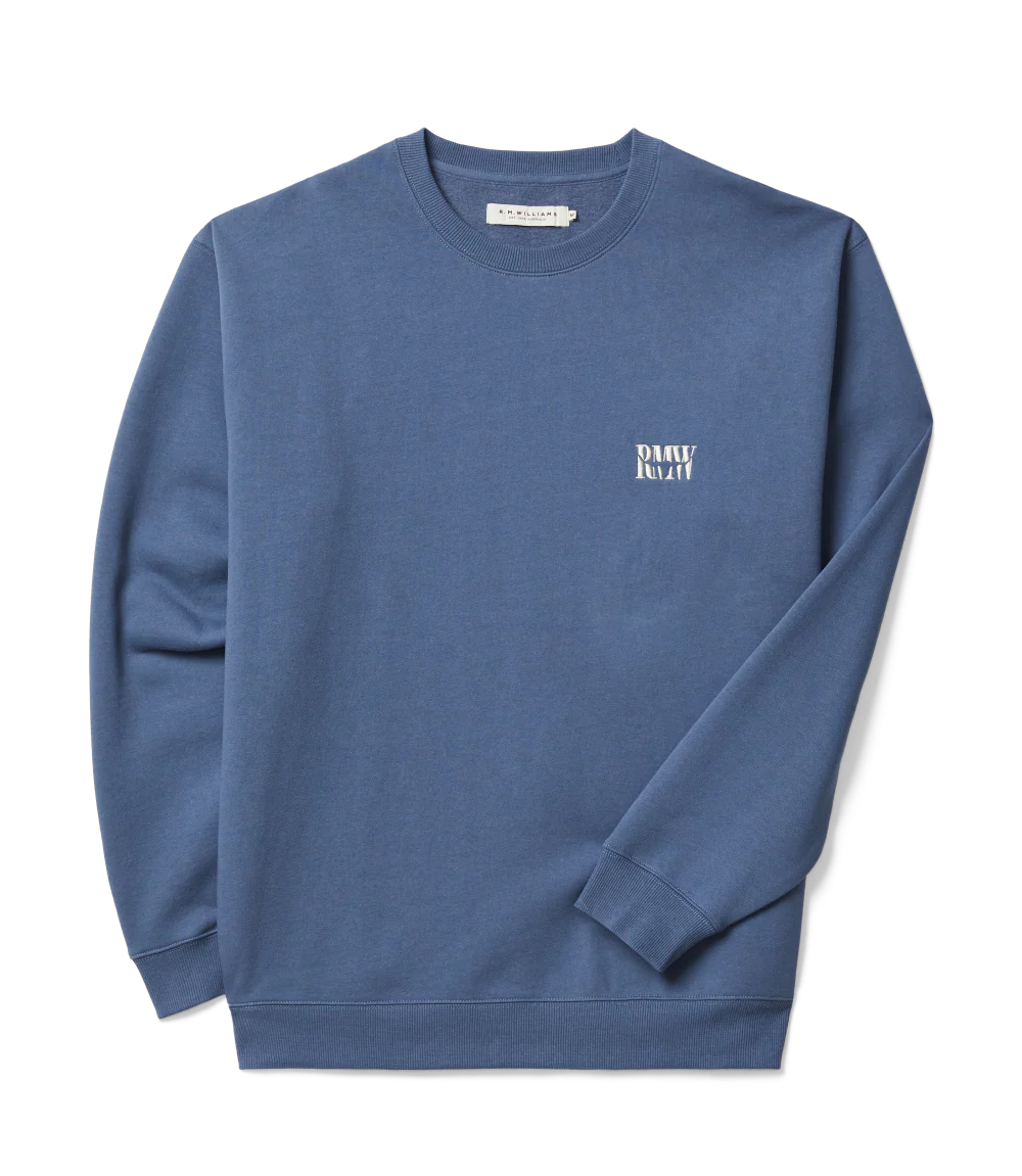 R.M.Williams Mens Branded Crew Jumper (KCU00BB01) Blue - Image 4
