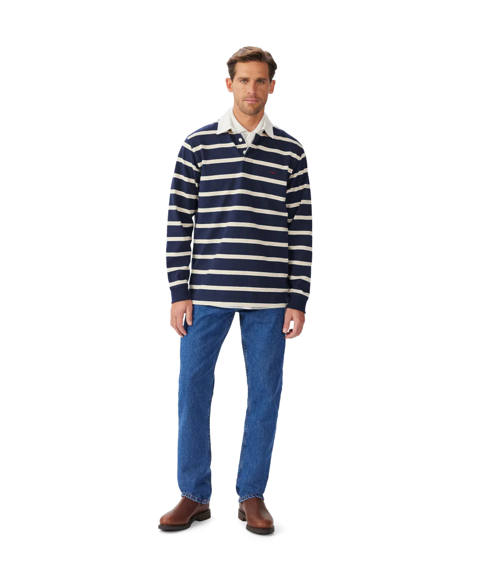 R.M.Williams Mens Brunswick Rugby (KR200RJ12) Navy/Sand - Image 3