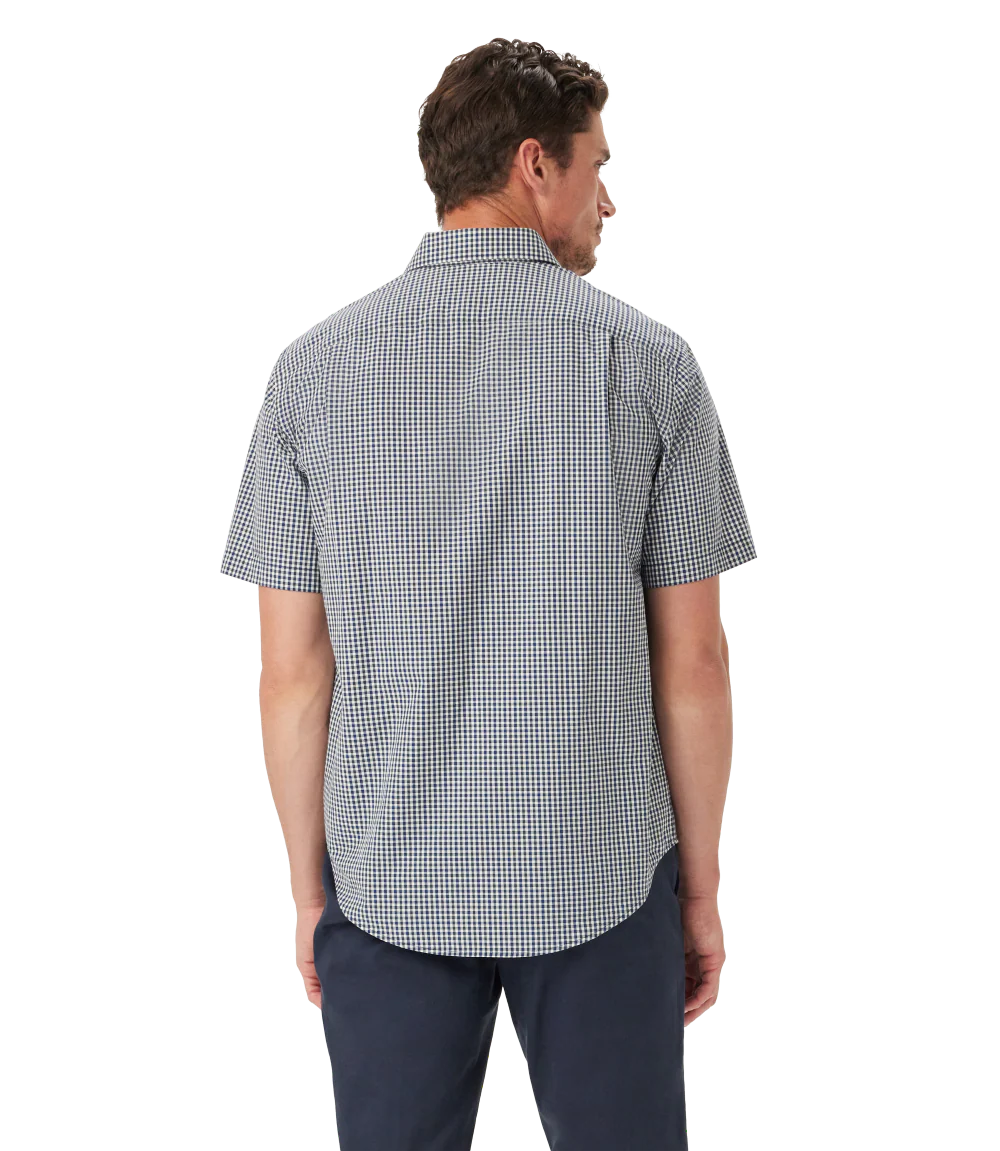 R.M.Williams Mens Classic Poplin Check S/S Shirt (SH211PS04) Navy Char - Image 2