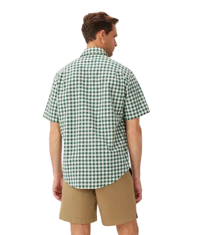 R.M.Williams Mens Classic S/S Shirt (SH211CB6501) Green White - Image 3