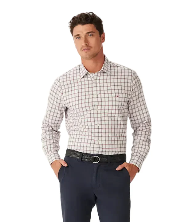 R.M.Williams Mens Classic Twill Check L/S Shirt (SH201WL04) White/Red/Navy - Image 2