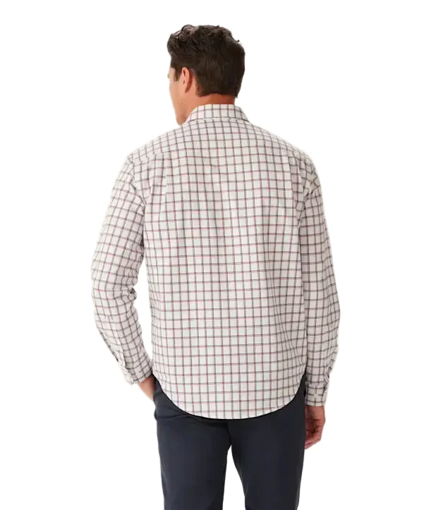 R.M.Williams Mens Classic Twill Check L/S Shirt (SH201WL04) White/Red/Navy - Image 4